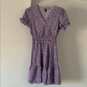 SHEIN Lavender Floral V-Neck Dress